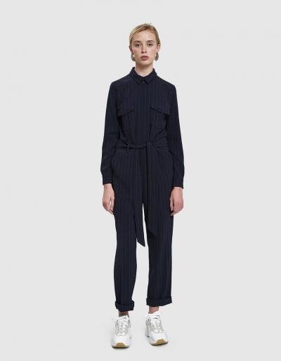 Ganni Clark Pinstripe Jumpsuit