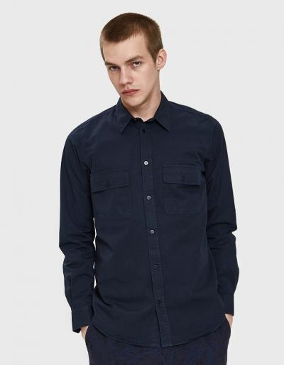 Norse Projects Villads Light Twill Shirt In Dark Navy