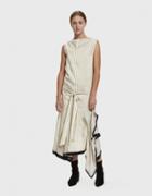 J.w. Anderson Drop Waist Dress With Leather Hem Trim