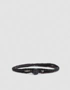 Caputo & Co. Macrame Knotted Double Wrap In Brown/black