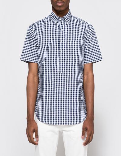 Gitman Brothers Vintage S/s Linen Check Popover