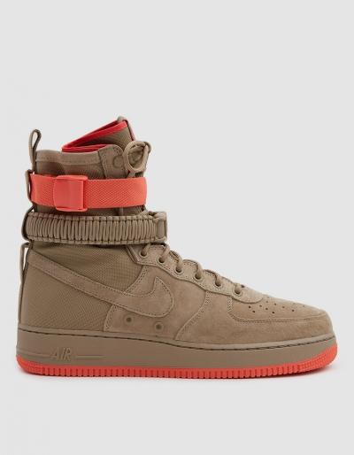 Nike Sf Air Force 1 Shoe In Khaki/khaki Rush Coral
