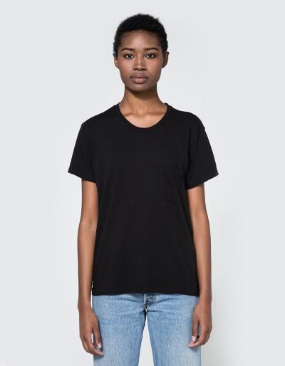 Re/done 1970's Boyfriend Tee In Black