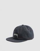 St Ssy Small Check Strapback Cap In Grey
