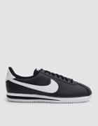 Nike Cortez Basic Leather Shoe In Black/white