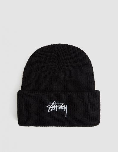 St Ssy Stock Cuff Beanie In Black