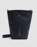 Kara Panel Bucket In Black Pebble