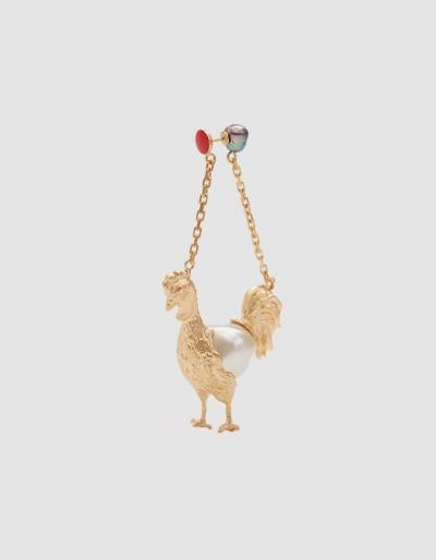 Carven Single Rooster Earring
