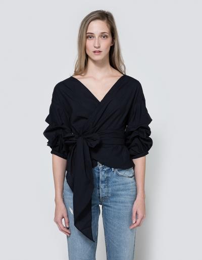 Farrow Jayne Wrap Top In Navy