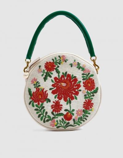 Clare V. Circle Clutch In Cream