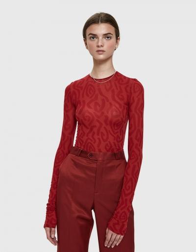 Acne Studios Niala Memphis Tee In Ruby Red