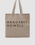 Margaret Howell Linen Logo Bag In Khaki
