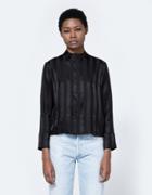 Ganni Kendal Silk Top In Black
