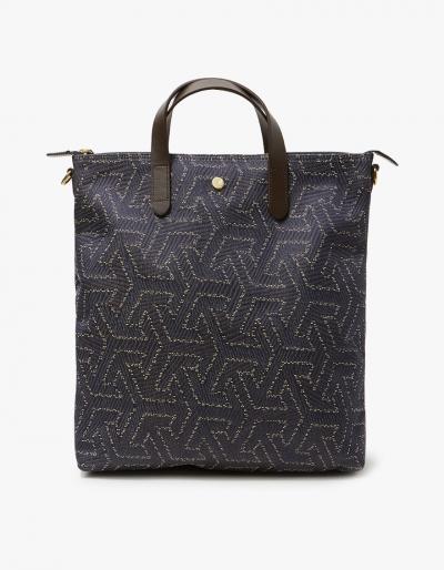 Mismo M/s Shopper In Indigo Passage/dark Brown