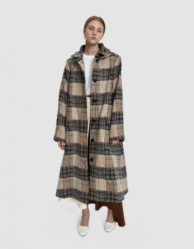 Walk Of Shame Long Checked Coat