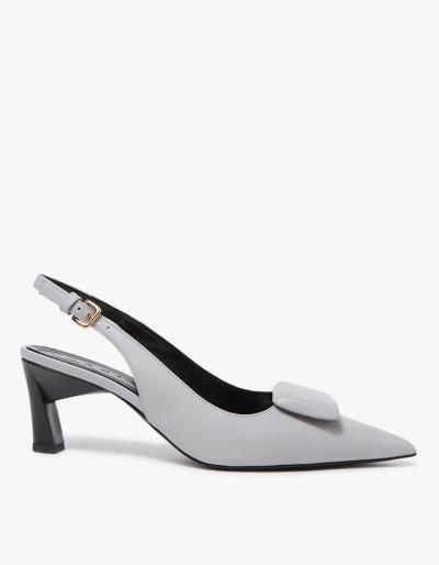 Marni Slingback Shoe In Titanium