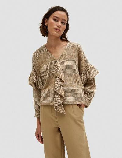 Yune Ho Florian Blouse In Khaki