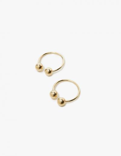 J.w. Anderson Double Ball Hoop Earrings In Gold