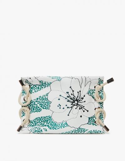 Marni Satelite Printed Clutch In Emerald