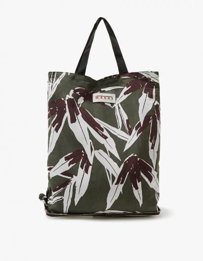 Marni Shopping Bag In Dark Olive