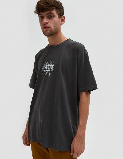 Obey Spazz Tee In Dusty Black