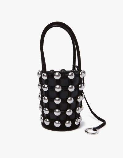 Alexander Wang Roxy Mini Bucket Bag In Black Cage