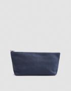 Baggu Small Cosmetic Pouch In Navy Nubuck