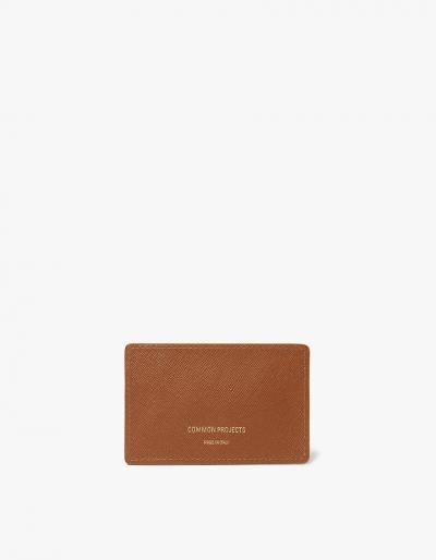Common Projects Mono Cardholder In Brown Saffiano