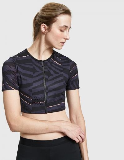Adidas By Stella Mccartney Training Crop Tee In Black