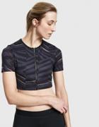 Adidas By Stella Mccartney Training Crop Tee In Black