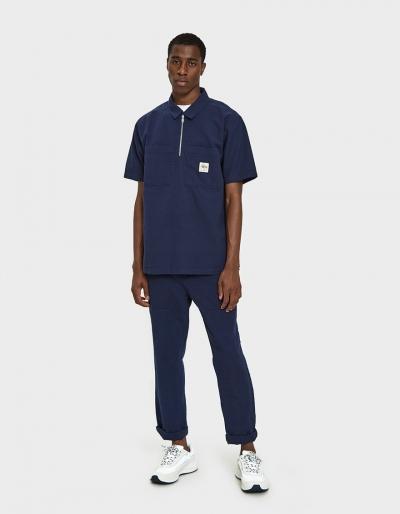 St Ssy Seersucker Work Pant In Navy