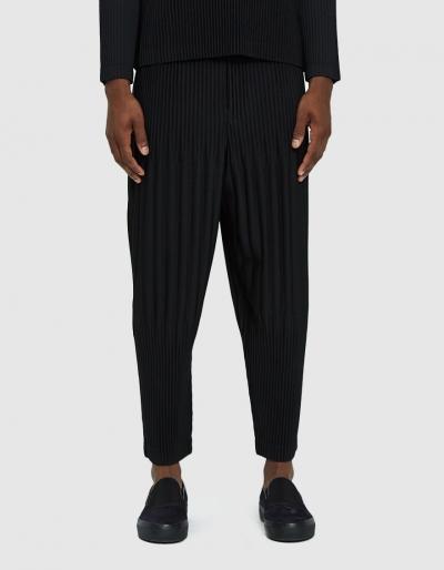 Issey Miyake Homme Pliss  Basic Pleated Pants In Black