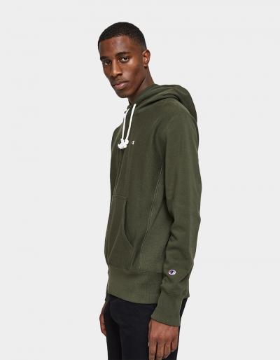 Champion Reverse Weave Rw Hooded Sweatshirt In Olive