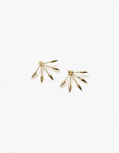Pamela Love 5 Spike Earring In Yellow Gold