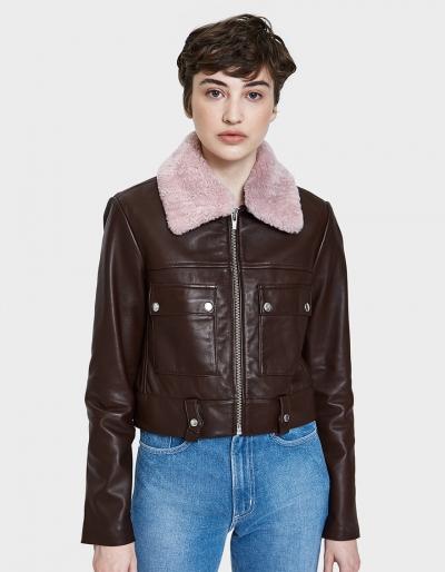 Veda Freeman Jacket With Pink Collar