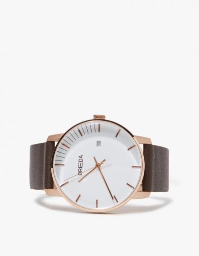 Breda Phase Watch - Rose Gold/brown