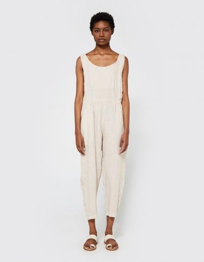 Black Crane Overall In Oatmeal