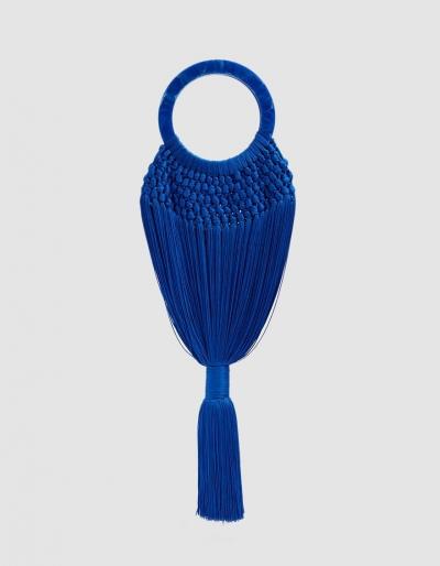 Cult Gaia Small Tassel Bag In Cobalt