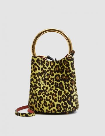 Marni Borsa Leopard Print Bucket Bag