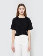 T By Alexander Wang Front Twist Tee In Black