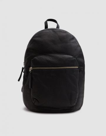 Baggu Leather Backpack In Black