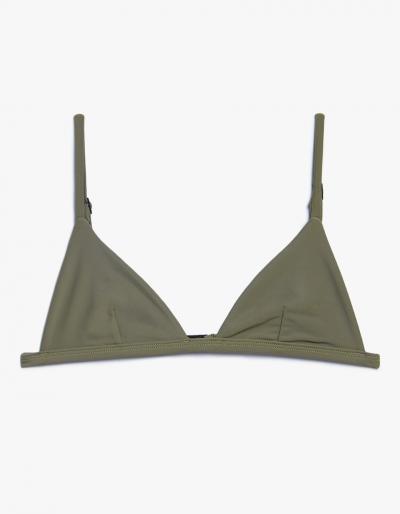 Matteau Swim Petite Triangle Top In Olive