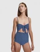 Farrow Shay Tie-front Swimsuit In Navy