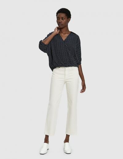 Stelen Lacie Polka Dot Wrap Top In Navy