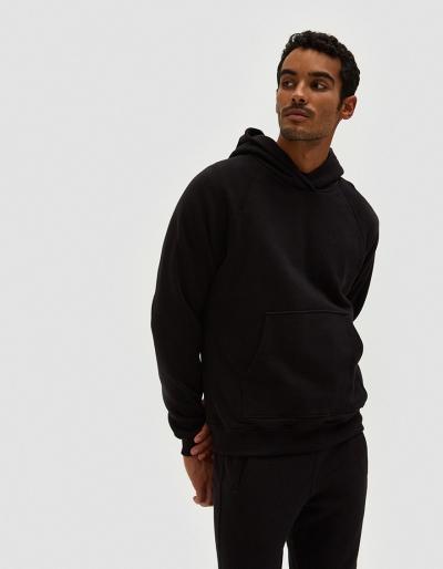 John Elliott Raglan Pullover Hoodie In Black