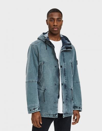 Stone Island Foam Resin Treated Denim Jacket Capi