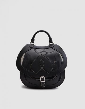Maison Margiela Large Shoulder Bag In Black/transparent