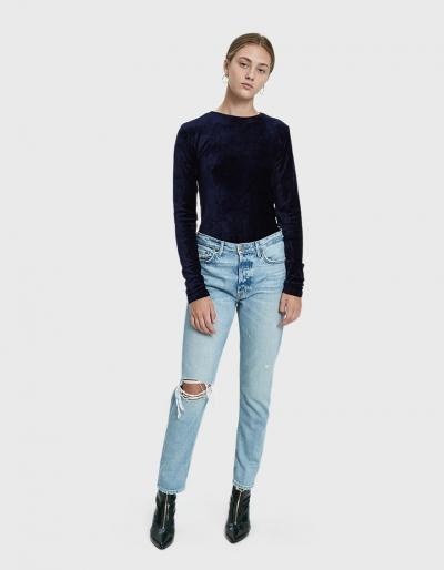 Baserange Omo Velour Long-sleeve Tee In