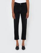 Re/done High Rise Ankle Crop In Black