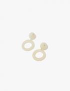 Surface Handmade Drop Circle Earrings In Bone